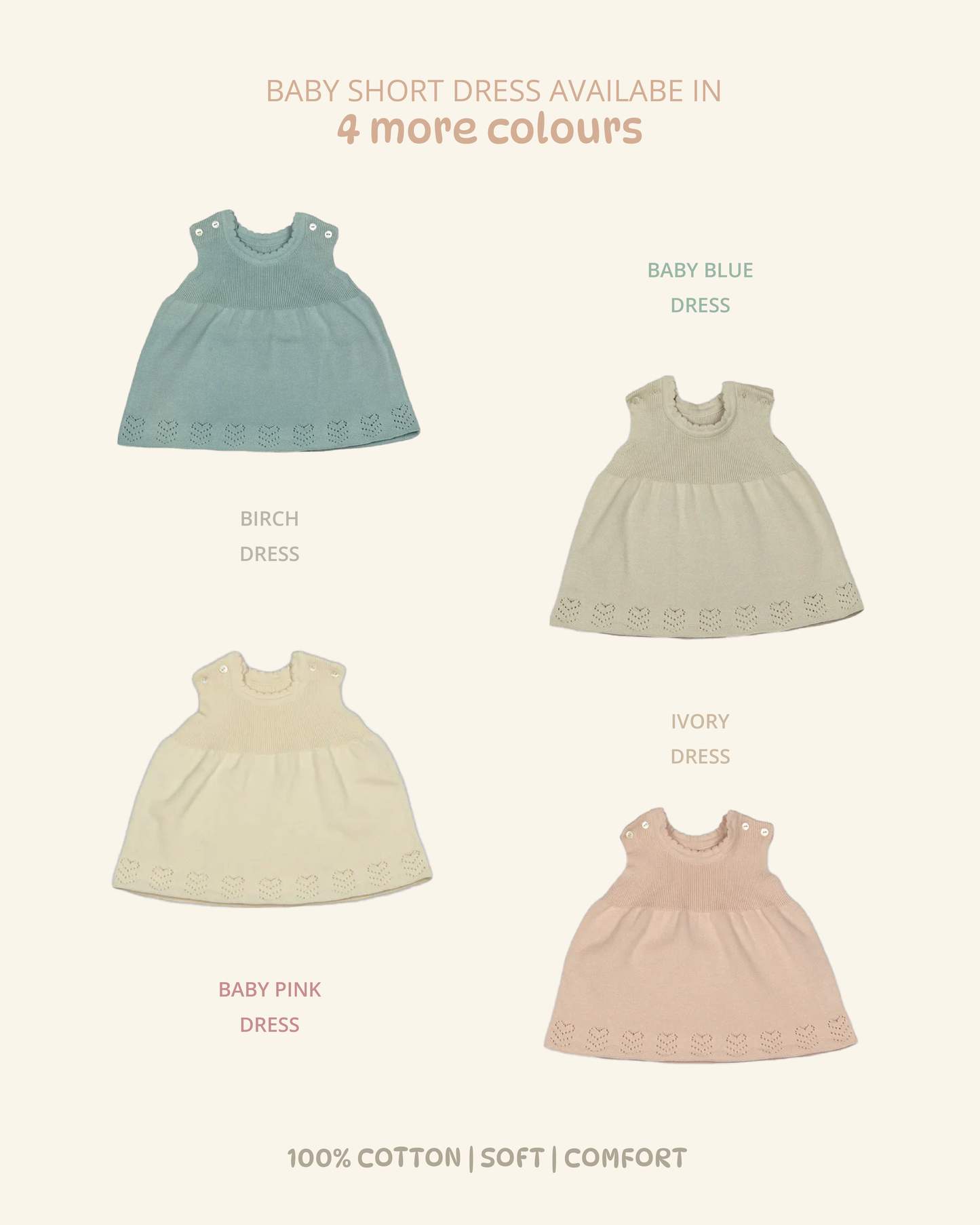 Baby Short Dress Cotton Knitted Garment
